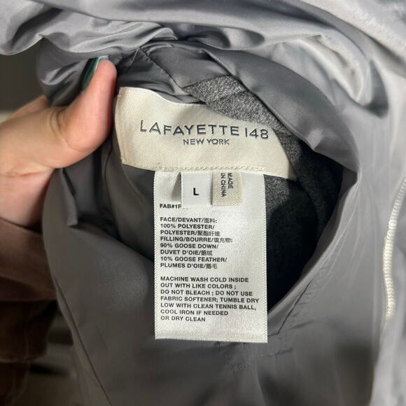 Lafayette 148 Dylan Reversible Goose Down Fill Vest Gray Size L - Picture 3 of 3